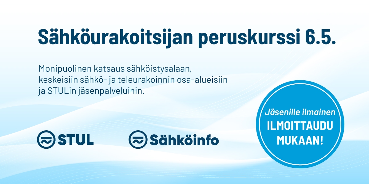 STUL sähköurakoitsijan peruskurssi mainos